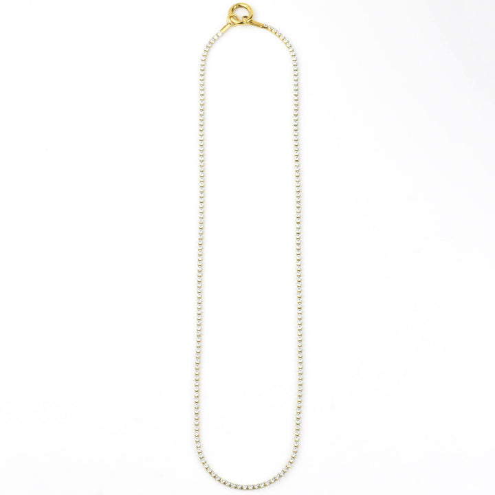 Micro Tennis Necklace 16" - Goldmakers Fine Jewelry