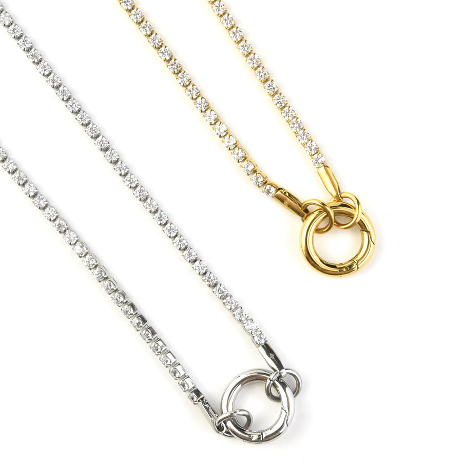 Micro Tennis Necklace 16" - Goldmakers Fine Jewelry