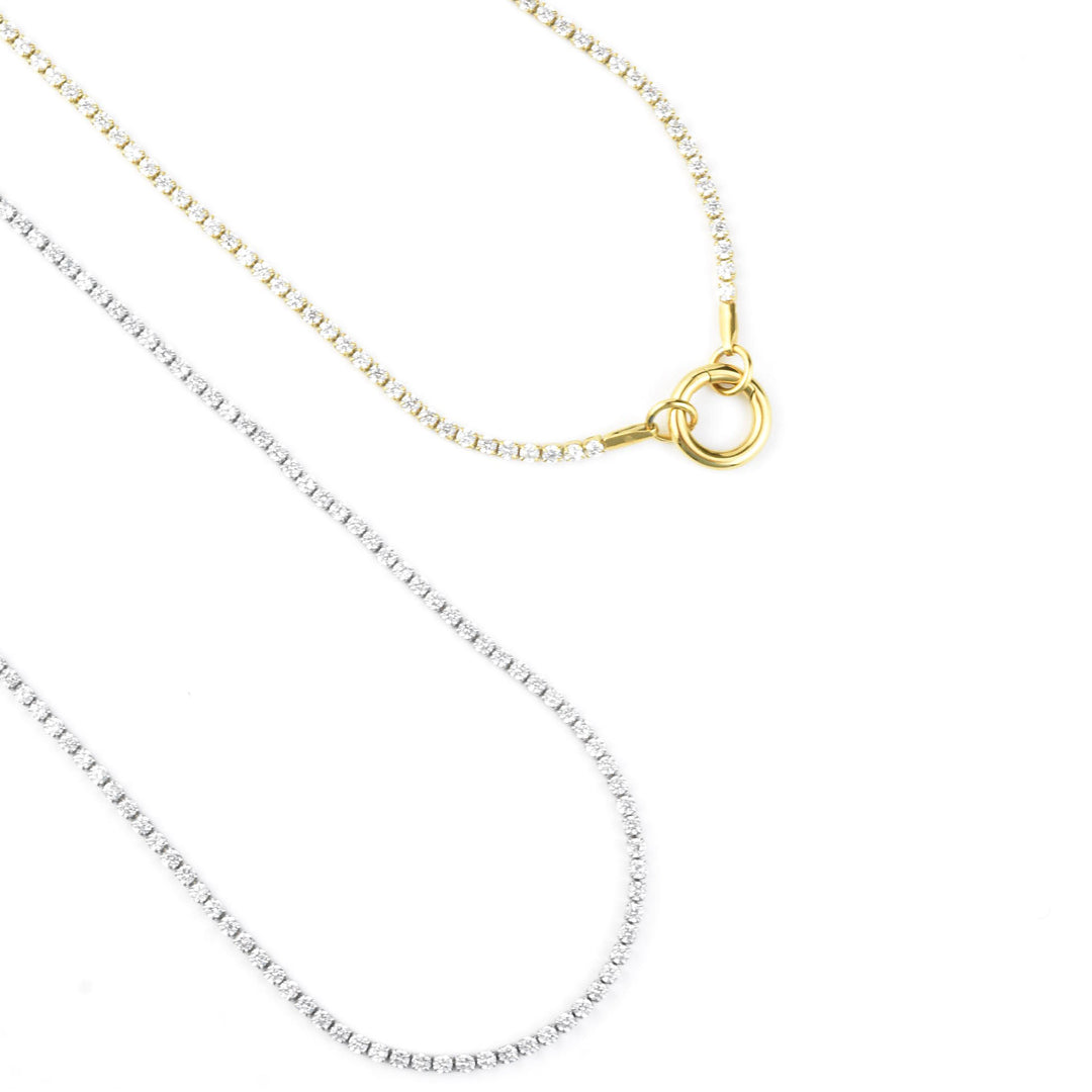 Micro Tennis Necklace 18" - Goldmakers Fine Jewelry