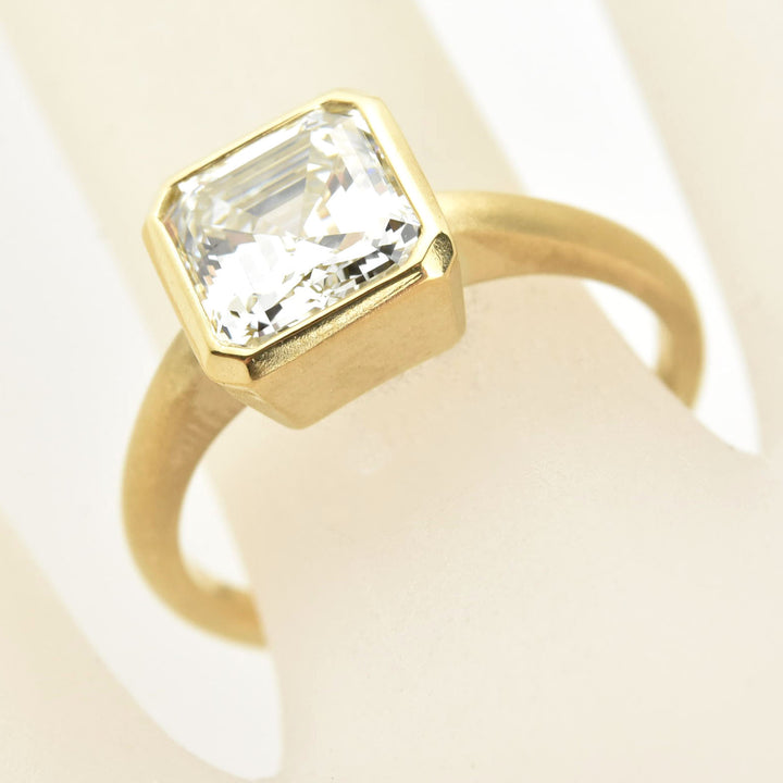 Asscher-Cut Diamond Solitaire in 18k Yellow Gold