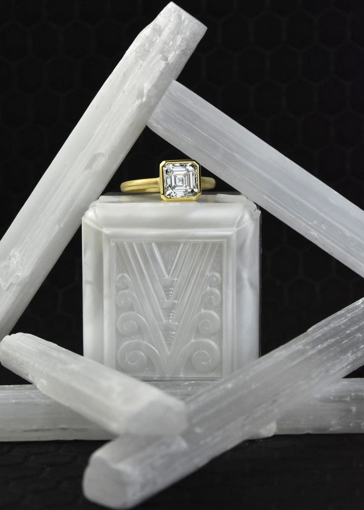 Asscher-Cut Diamond Solitaire in 18k Yellow Gold
