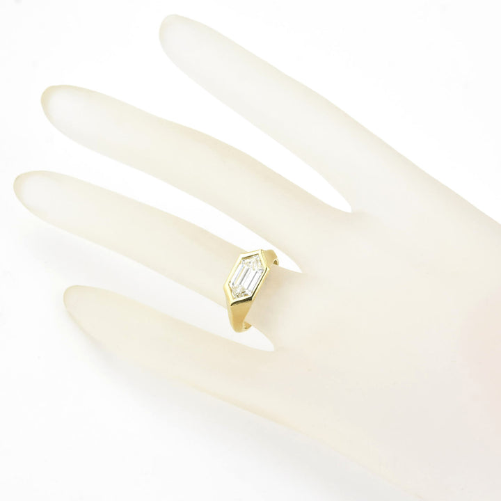 The Paulina: Diamond Solitaire in 18k Yellow Gold