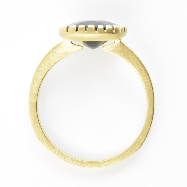 Deep Green Tourmaline Ring in 18k Gold