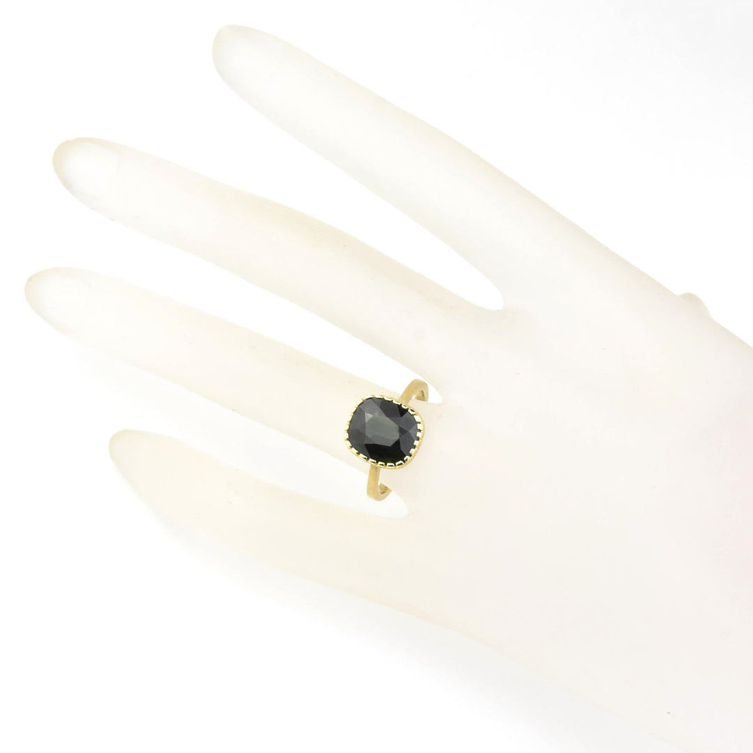 Deep Green Tourmaline Ring in 18k Gold