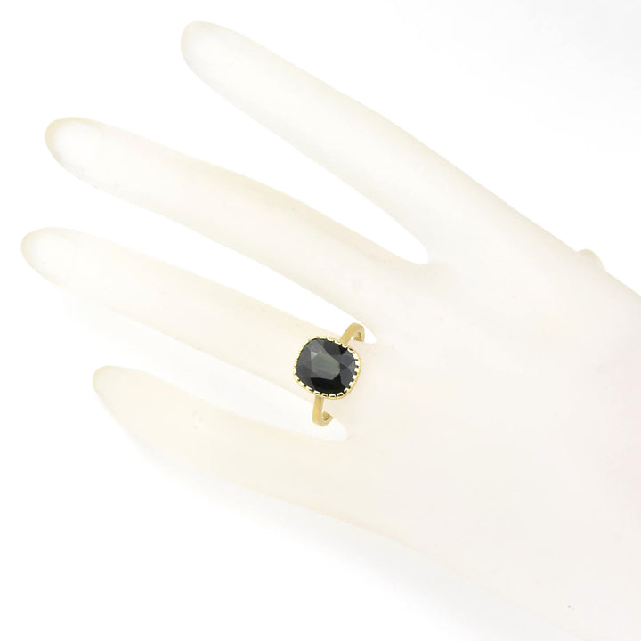 Deep Green Tourmaline Ring in 18k Gold