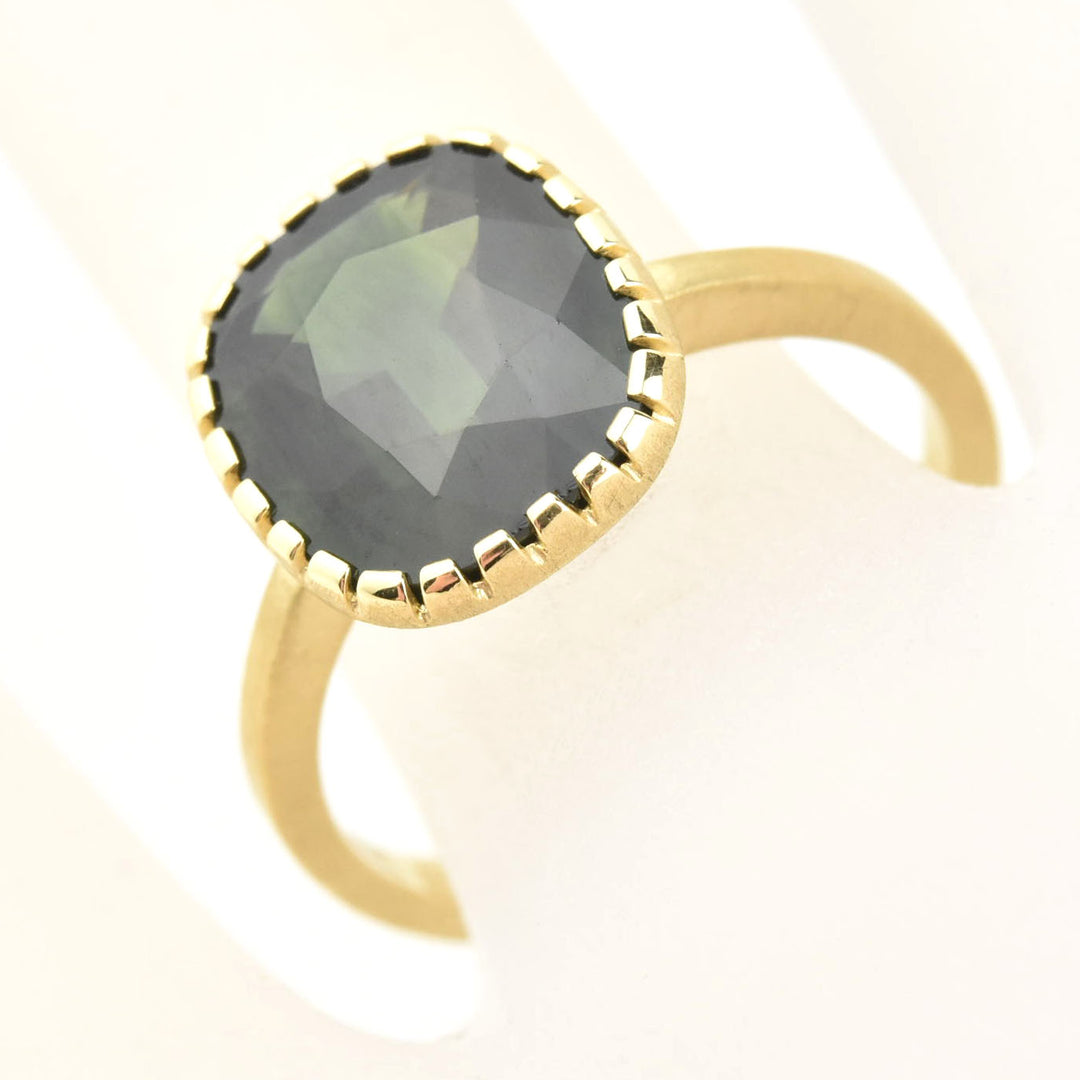 Deep Green Tourmaline Ring in 18k Gold