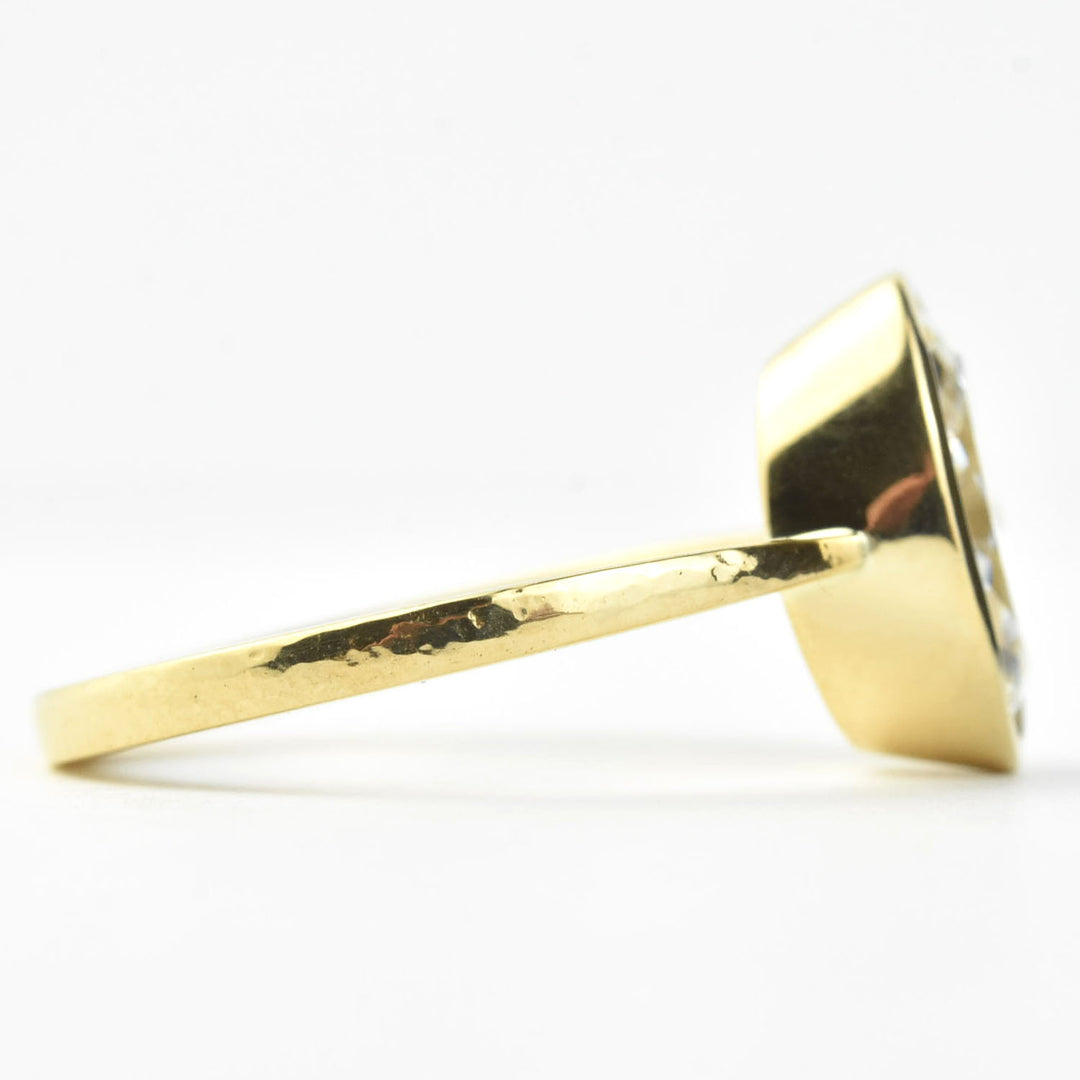 Moval-Cut Diamond Engagement Ring in 18k Gold