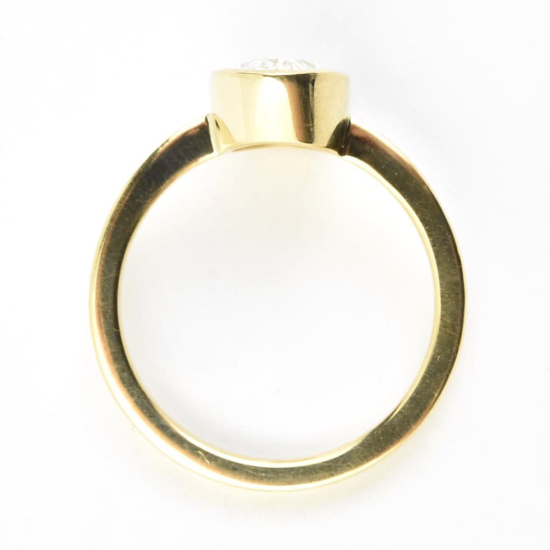 Moval-Cut Diamond Engagement Ring in 18k Gold