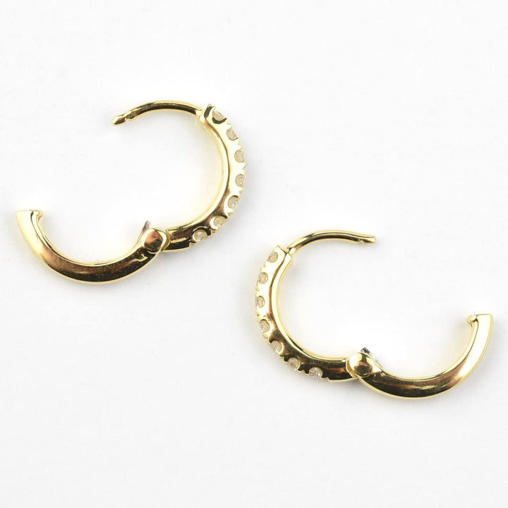 Classic Diamond Huggies in 18k Yellow Gold - Goldmakers Fine Jewelry