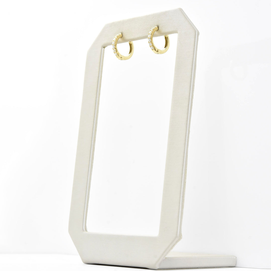 Classic Diamond Huggies in 18k Yellow Gold - Goldmakers Fine Jewelry