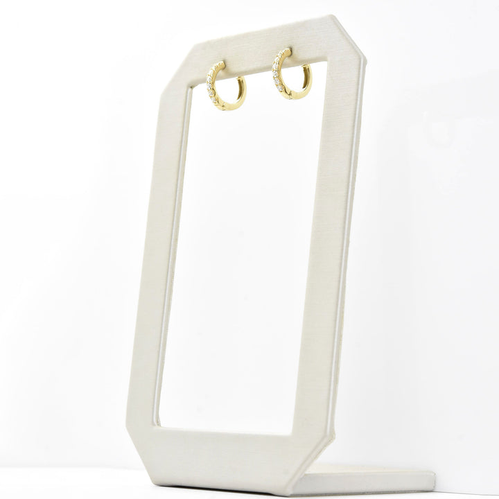 Classic Diamond Huggies in 18k Yellow Gold - Goldmakers Fine Jewelry
