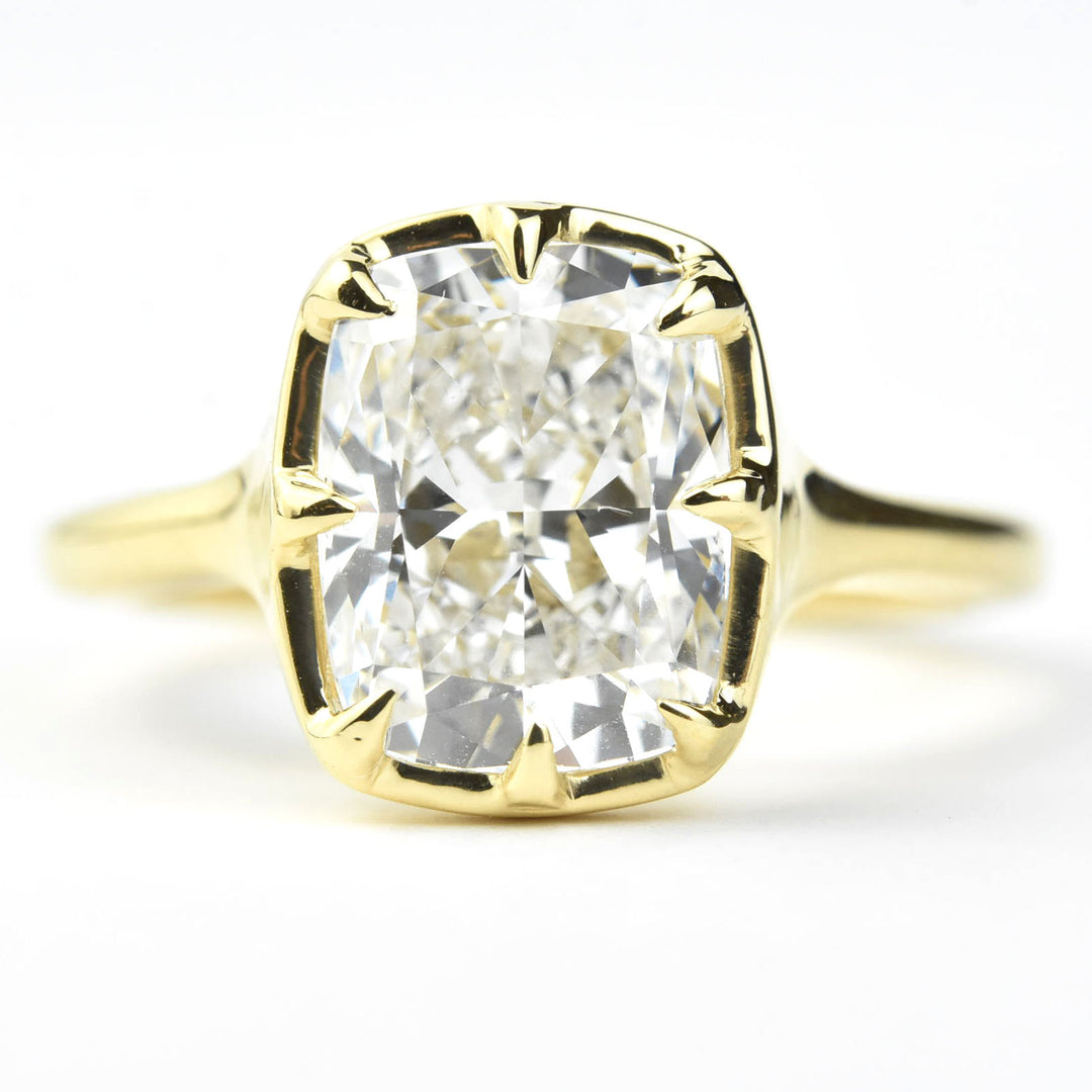 The Emmalee: Cushion-Cut Diamond Engagement Ring in 18K - Goldmakers Fine Jewelry