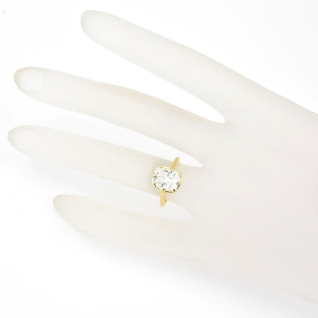 The Emmalee: Cushion-Cut Diamond Engagement Ring in 18K - Goldmakers Fine Jewelry