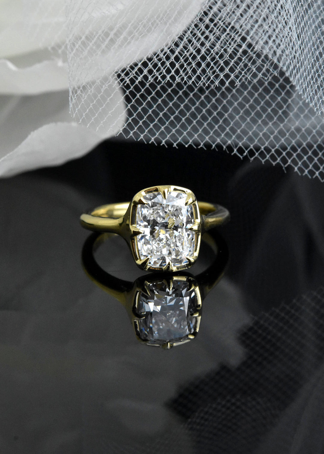 The Emmalee: Cushion-Cut Diamond Engagement Ring in 18K - Goldmakers Fine Jewelry