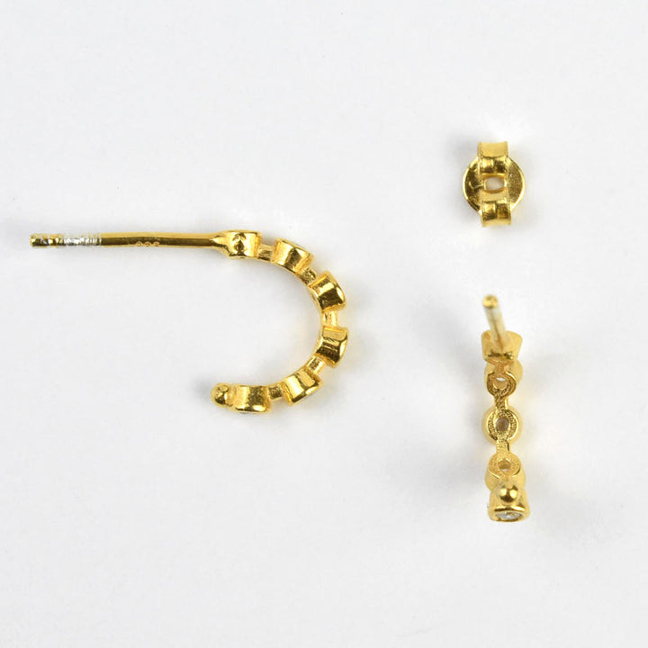 Small Crystal Hoop Earrings - Goldmakers Fine Jewelry