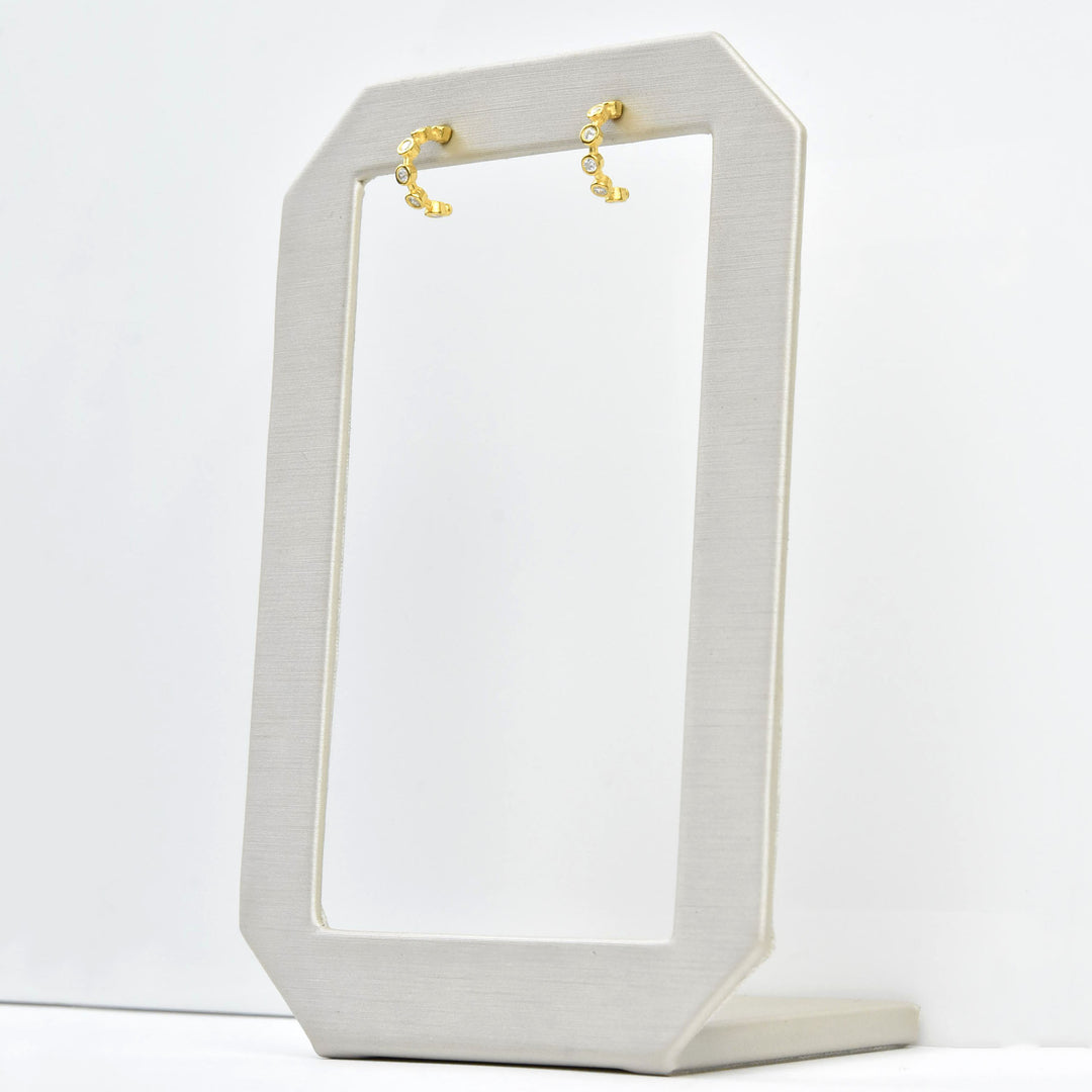 Small Crystal Hoop Earrings - Goldmakers Fine Jewelry