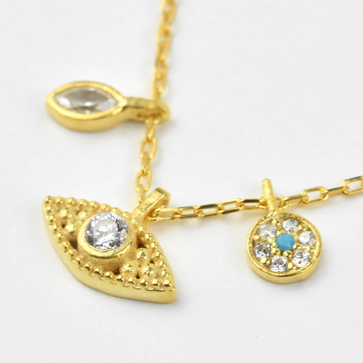 Evil Eye Talisman Charm Necklace - Goldmakers Fine Jewelry