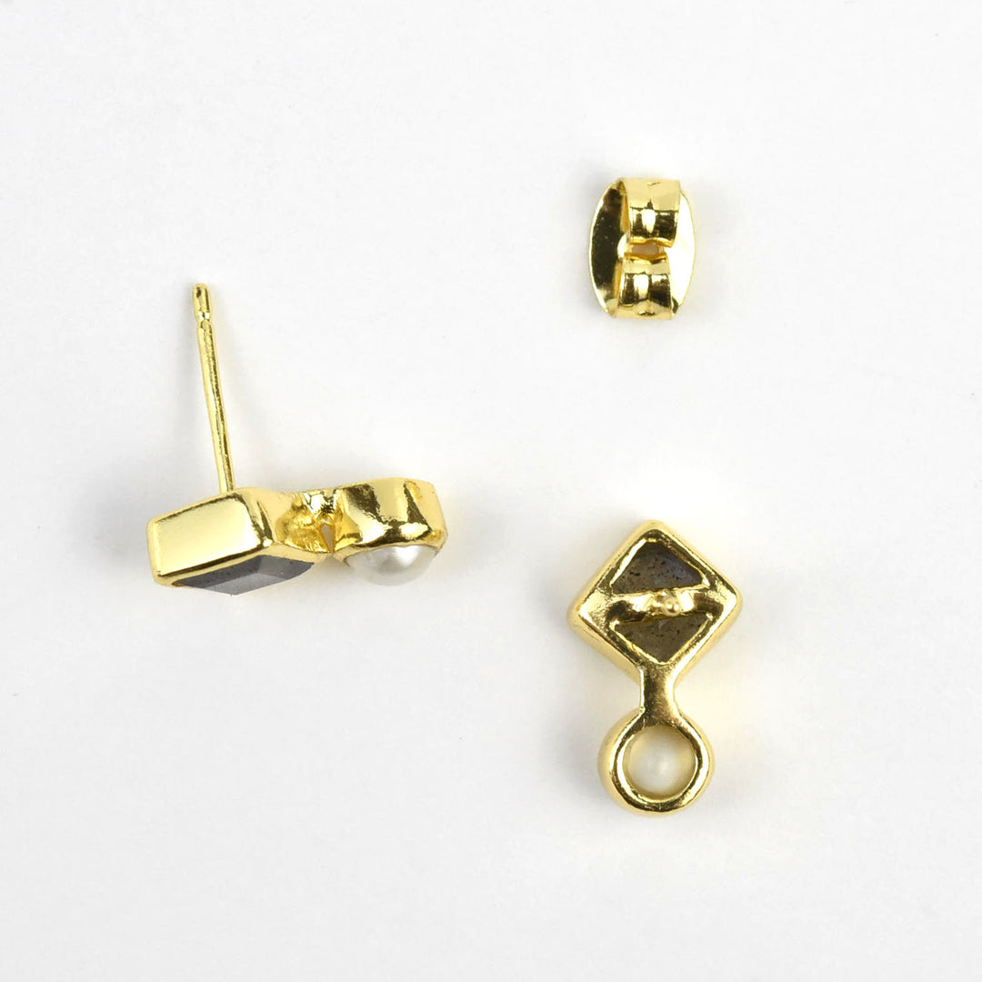 Labradorite and Pearl Earrings - Goldmakers Fine Jewelry