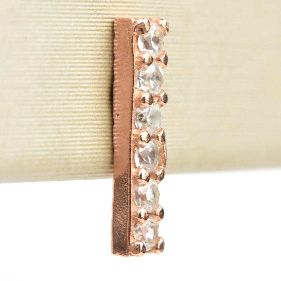 Crystal Encrusted Bar Studs - Goldmakers Fine Jewelry