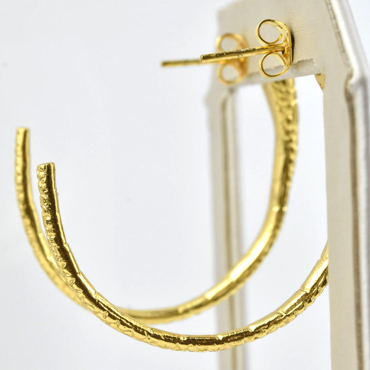 Gold Plated Snake Hoops - Goldmakers Fine Jewelry