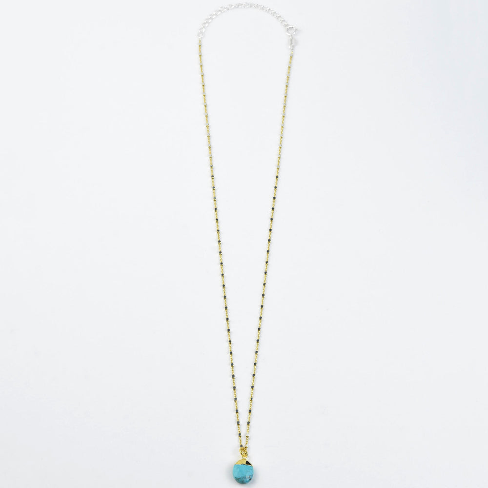 Turquoise Vermeil Necklace in Two Tone - Goldmakers Fine Jewelry