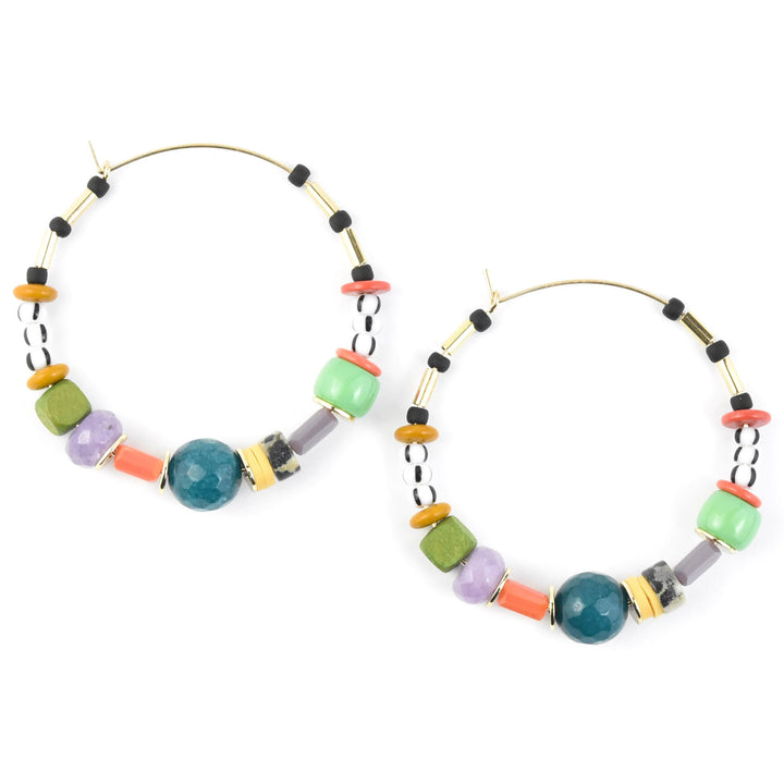 Abacus Beaded Hoops