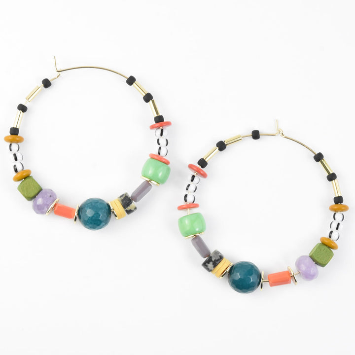 Abacus Beaded Hoops