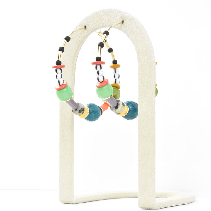 Abacus Beaded Hoops