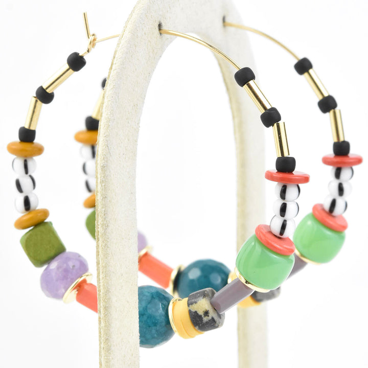 Abacus Beaded Hoops