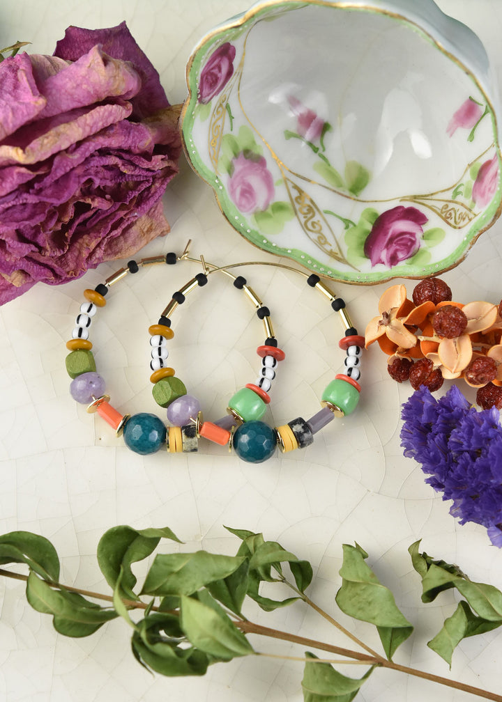 Abacus Beaded Hoops
