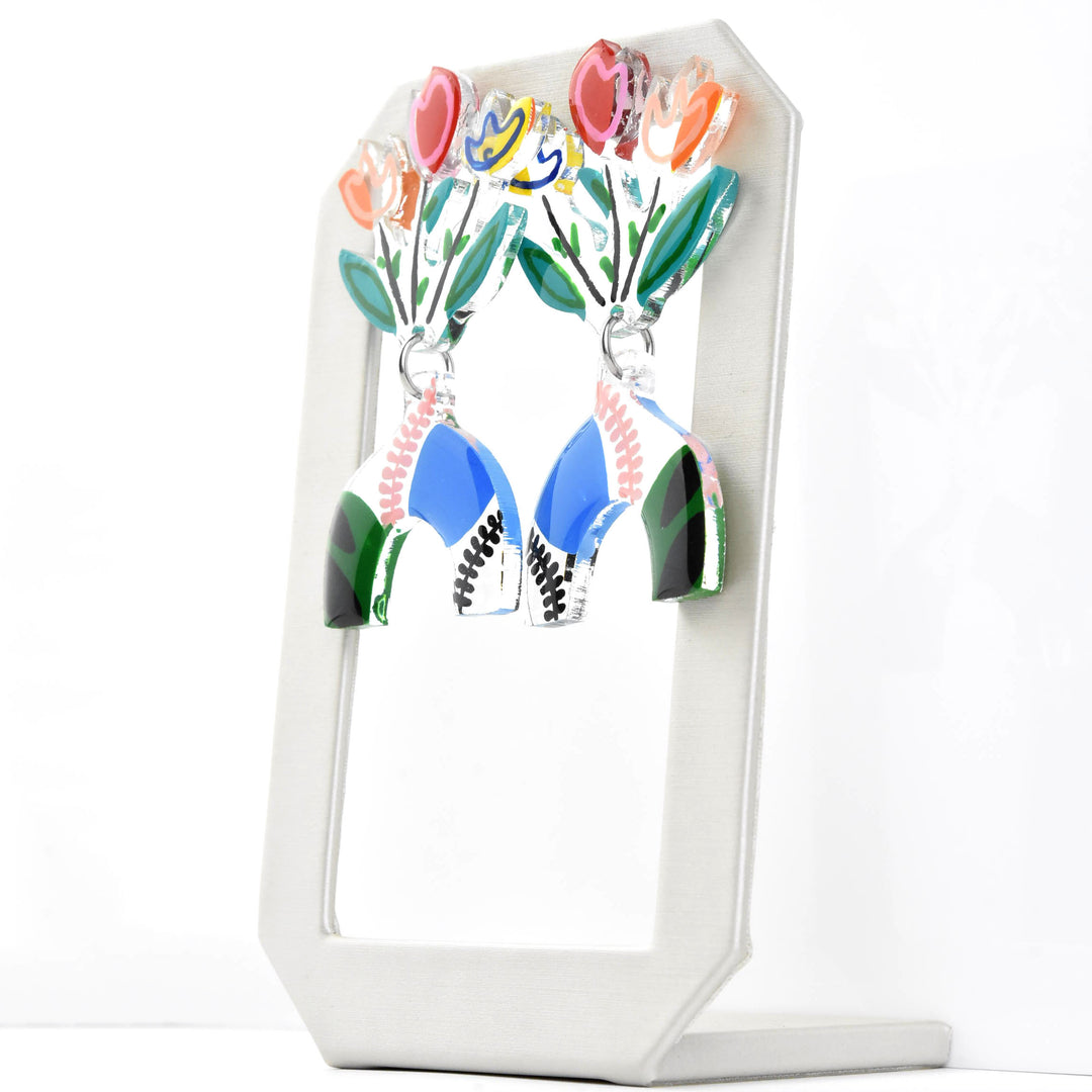 Abstract Art Flower Vase Earring