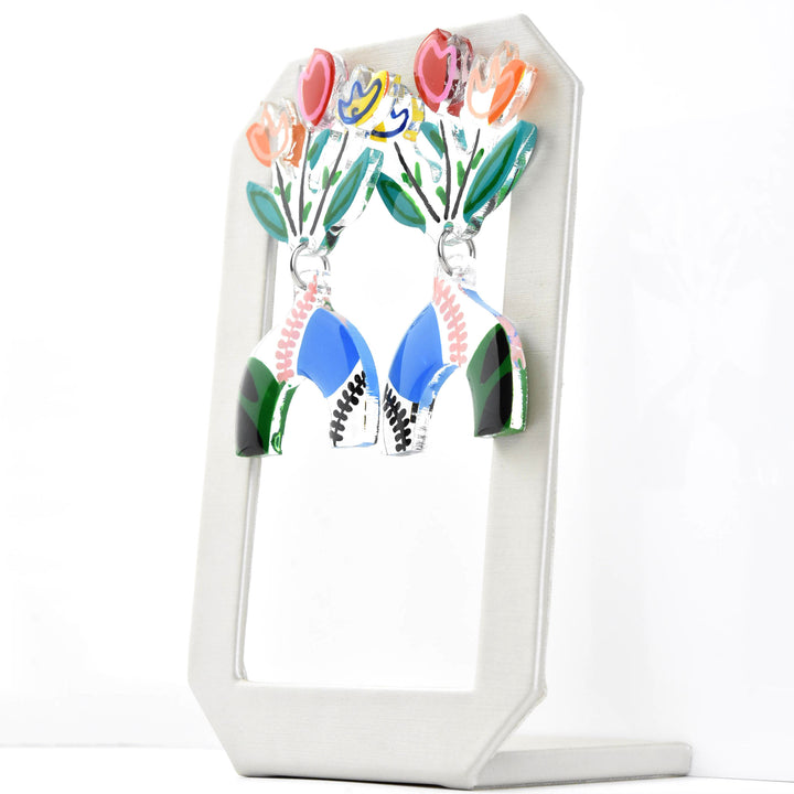 Abstract Art Flower Vase Earring