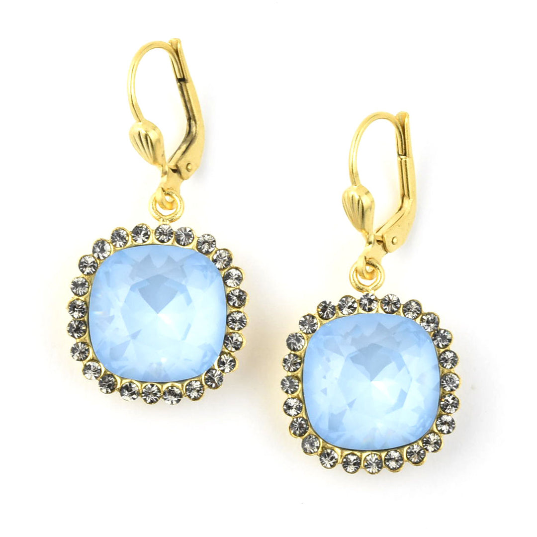 Air Blue Crystal Halo Earrings