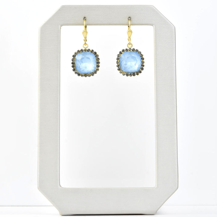 Air Blue Crystal Halo Earrings