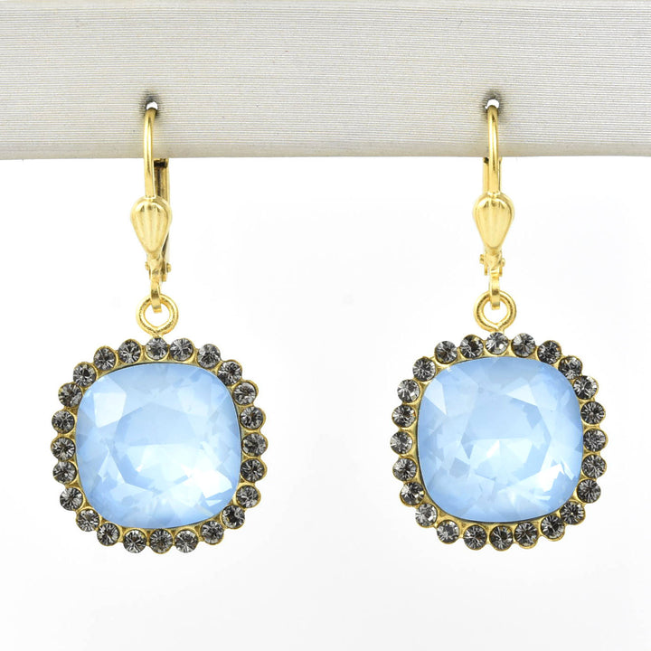 Air Blue Crystal Halo Earrings