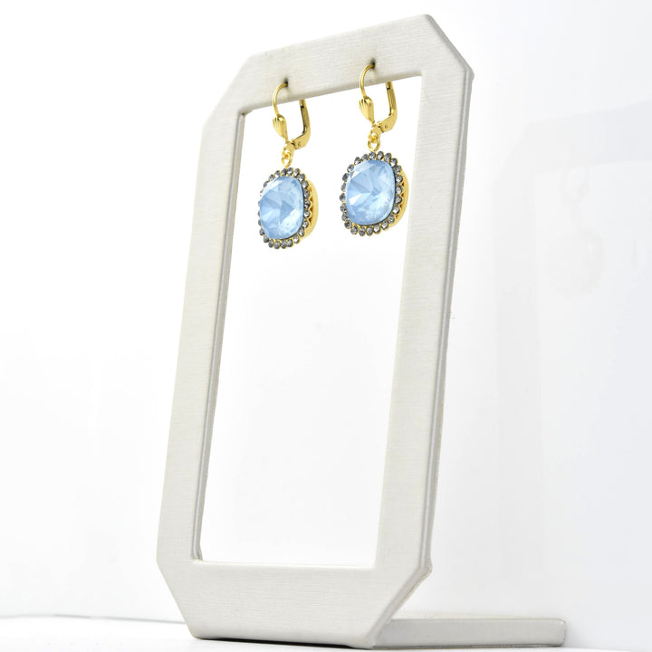 Air Blue Crystal Halo Earrings