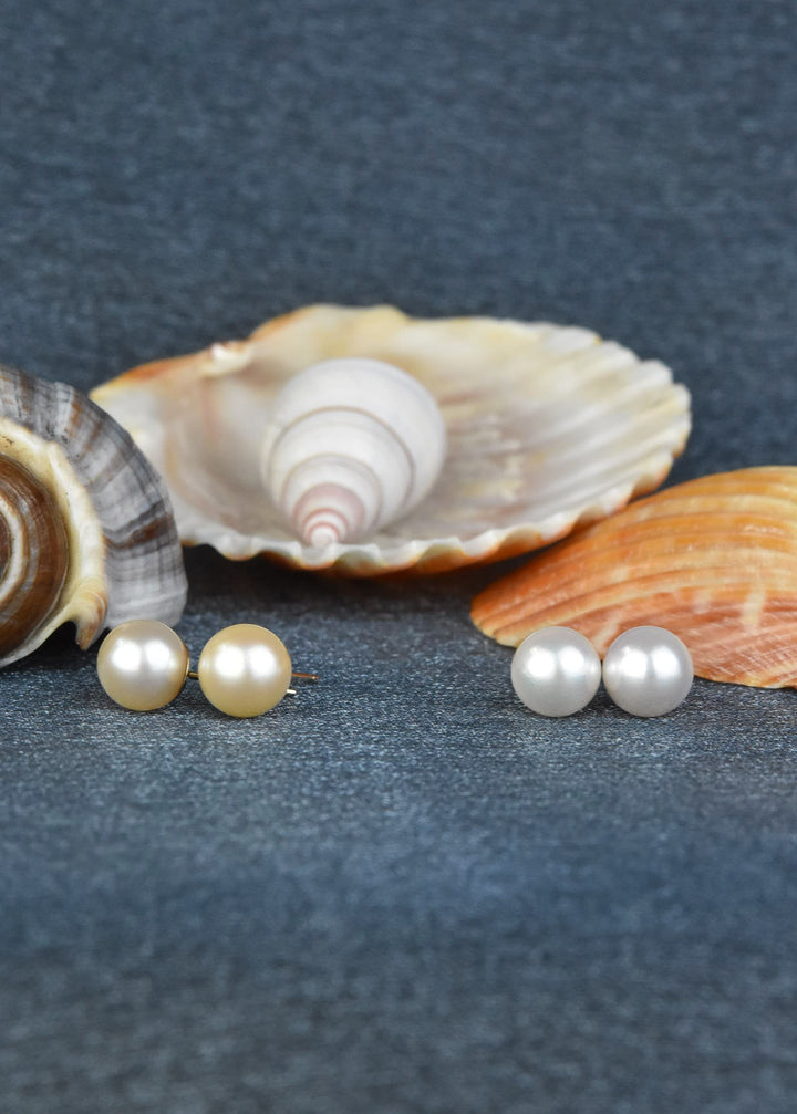 Akoya Pearl Studs in 14k White Gold