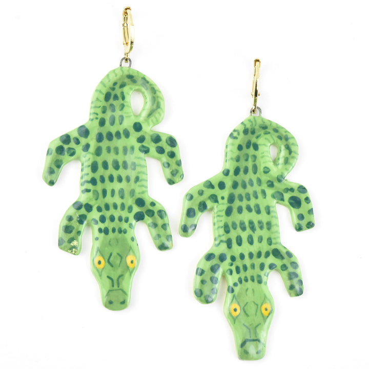 Alligator Statement Earrings - Goldmakers Fine Jewelry