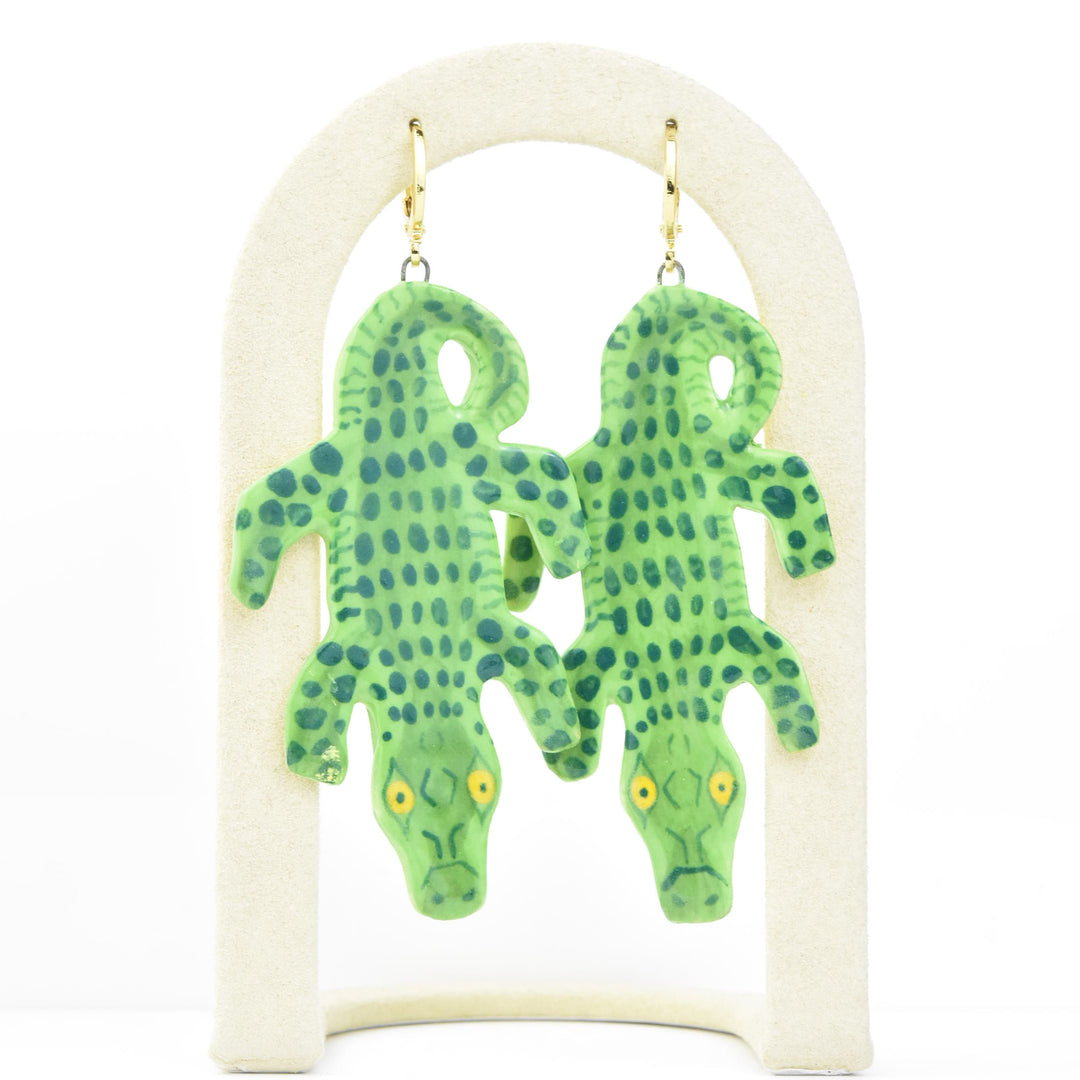 Alligator Statement Earrings - Goldmakers Fine Jewelry