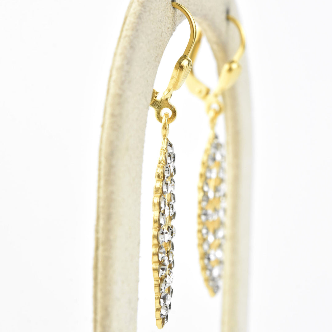 Crystal Almond Earrings in Grey Tones