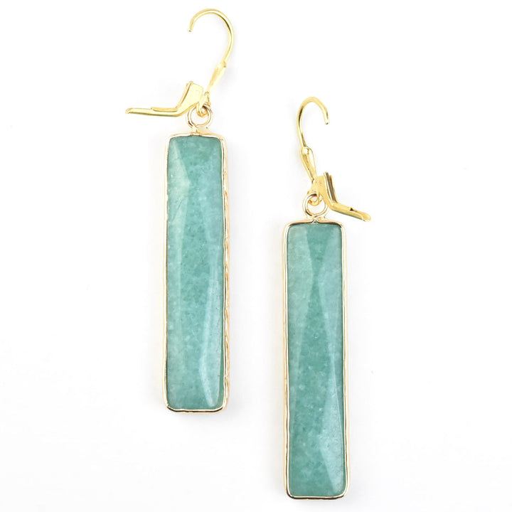 Amazonite Rectangle Earrings