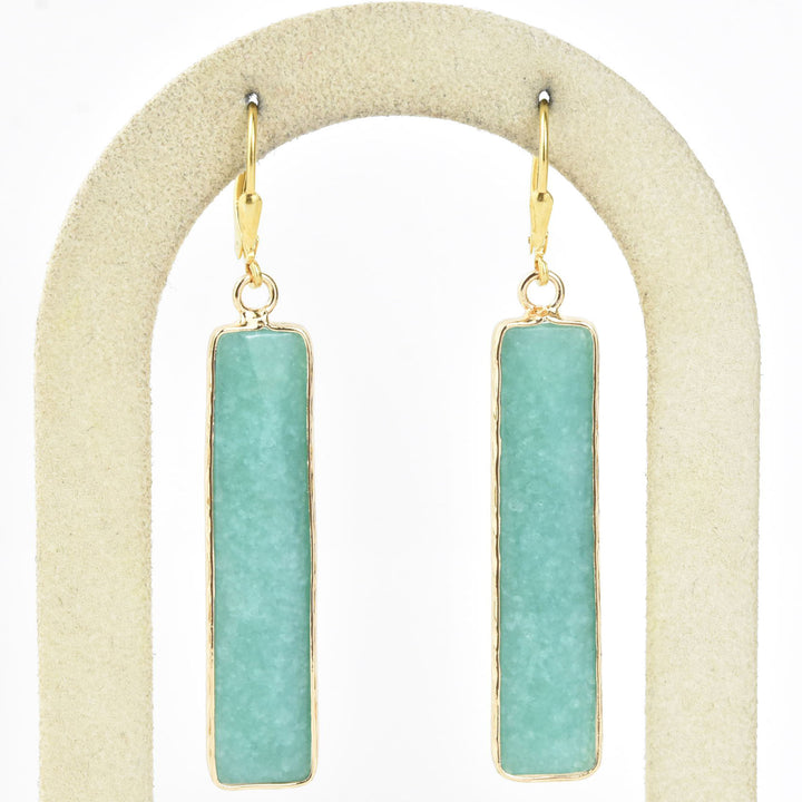 Amazonite Rectangle Earrings