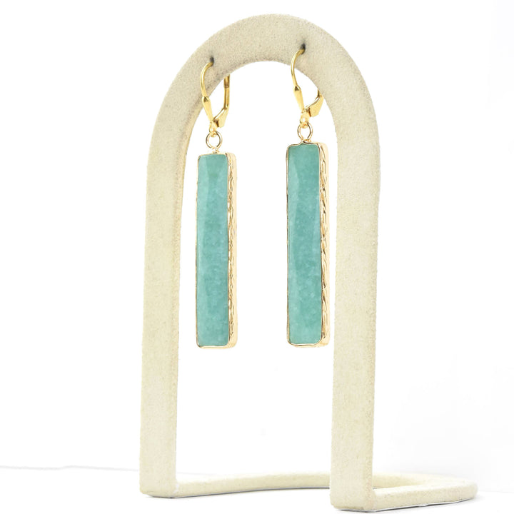 Amazonite Rectangle Earrings