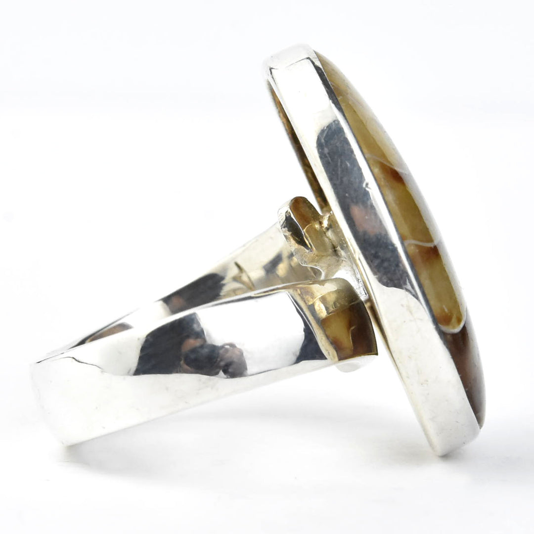 Ammonite Ring in Sterling Silver - Goldmakers Fine Jewelry