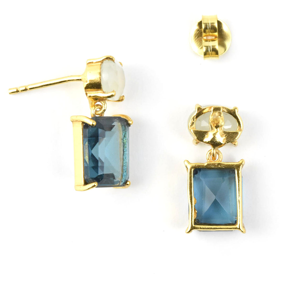 Amy Aqua Chalcedony and Iolite Earrings