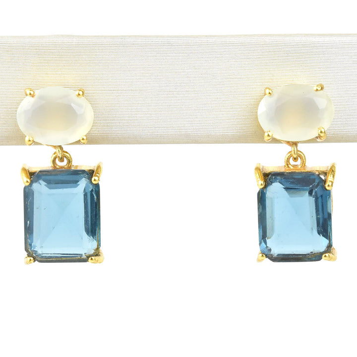 Amy Aqua Chalcedony and Iolite Earrings