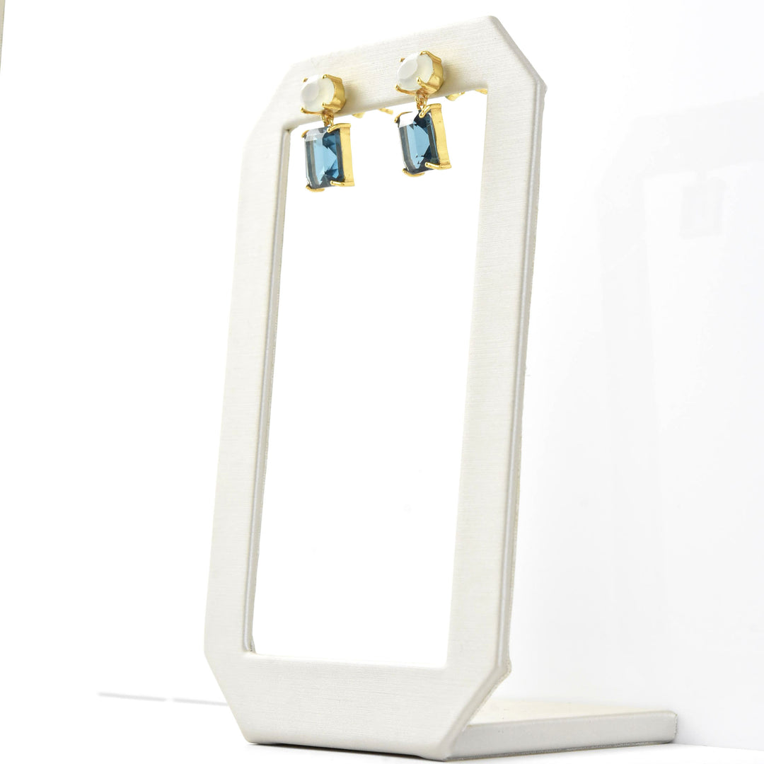 Amy Aqua Chalcedony and Iolite Earrings