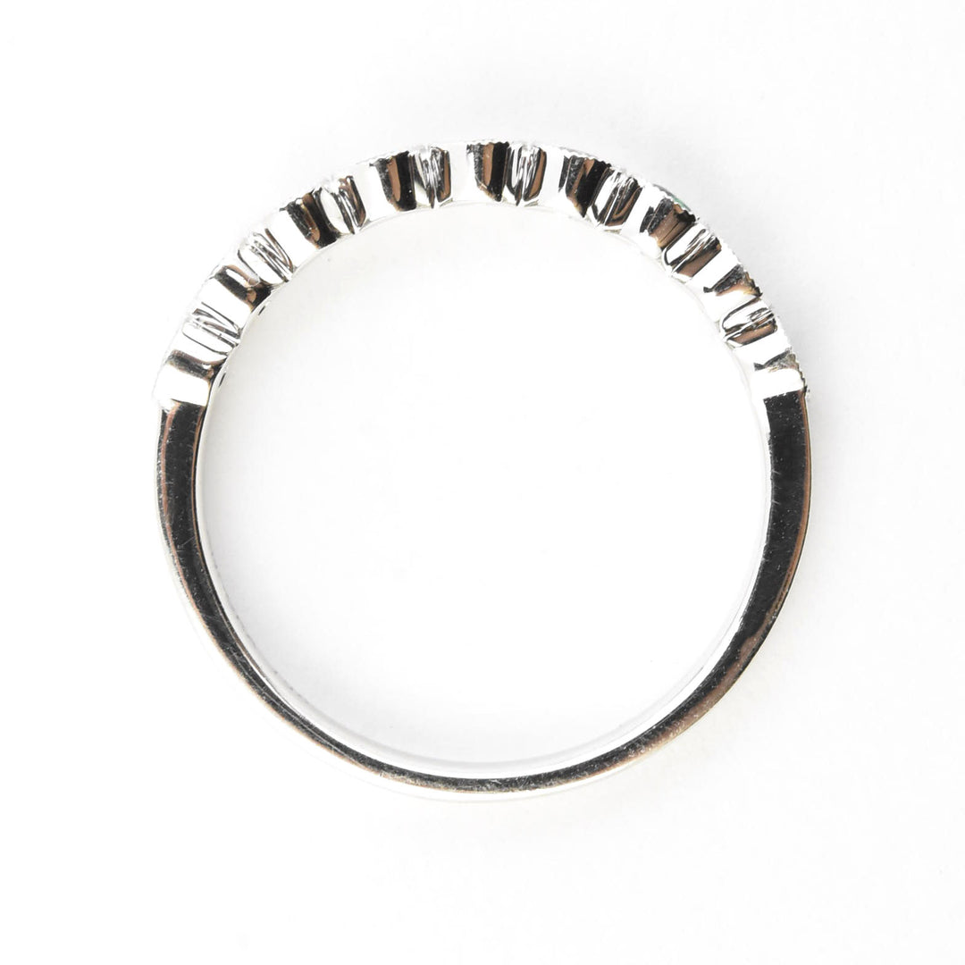 Petite Diamond and Emerald White Gold Ring