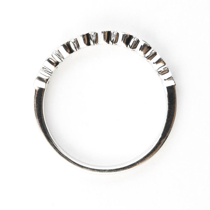 Petite Diamond and Emerald White Gold Ring