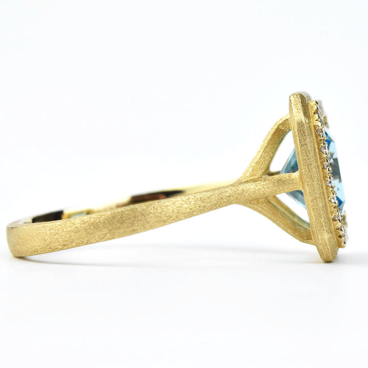 The Andrina: Blue Topaz and Diamond Ring - Goldmakers Fine Jewelry